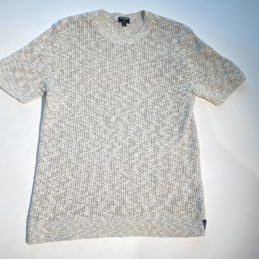 Todd Snyder Large Slubbed Cotton Knit Heather Gray